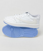 کفش روزمره زنانه نایک Air Jordan 1 Low Travis Chameleon سفید آبی