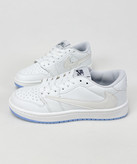 کفش روزمره زنانه نایک Air Jordan 1 Low Travis Chameleon سفید آبی