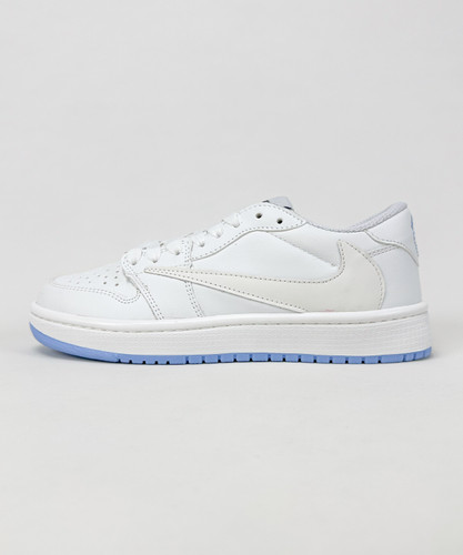 کفش روزمره زنانه نایک Air Jordan 1 Low Travis Chameleon سفید آبی