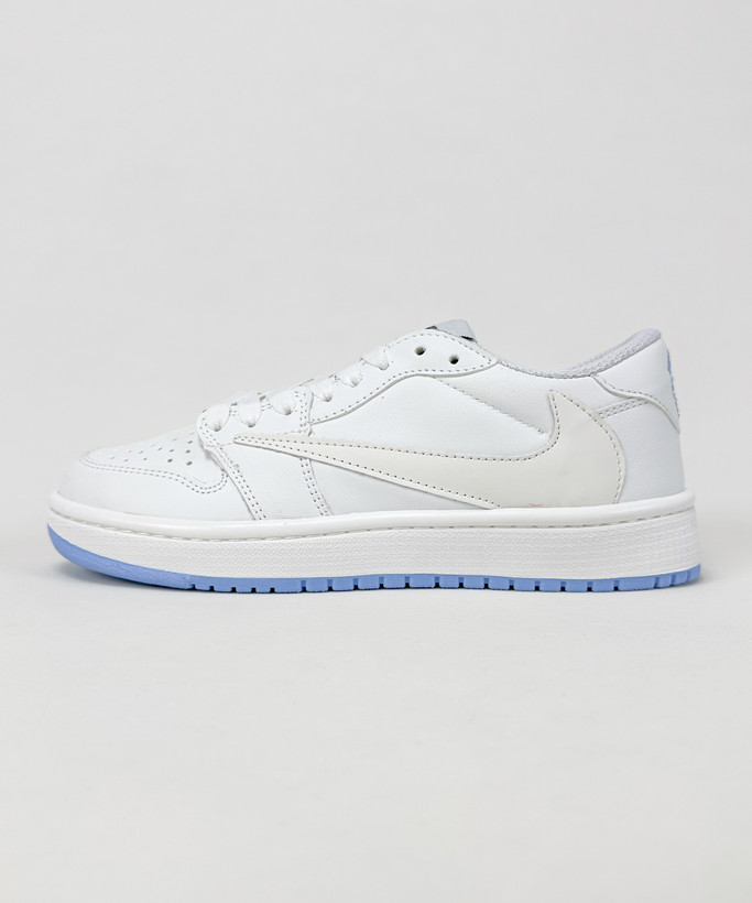 کفش روزمره زنانه نایک Air Jordan 1 Low Travis Chameleon سفید آبی
