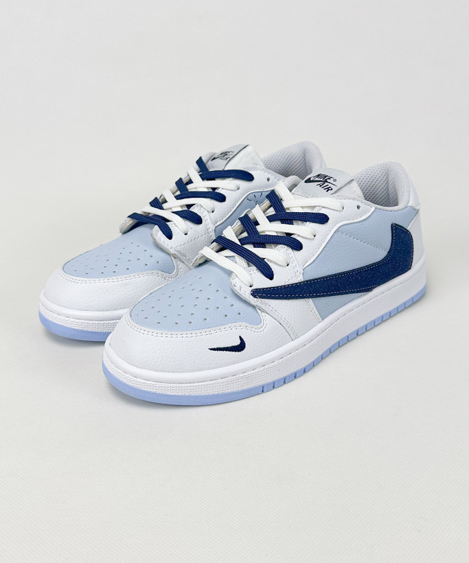 کفش روزمره مردانه نایک Air Jordan 1 Low Travis Ocean Blue سفید آبی