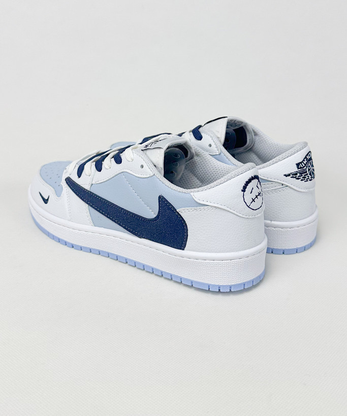 کفش روزمره مردانه نایک Air Jordan 1 Low Travis Ocean Blue سفید آبی