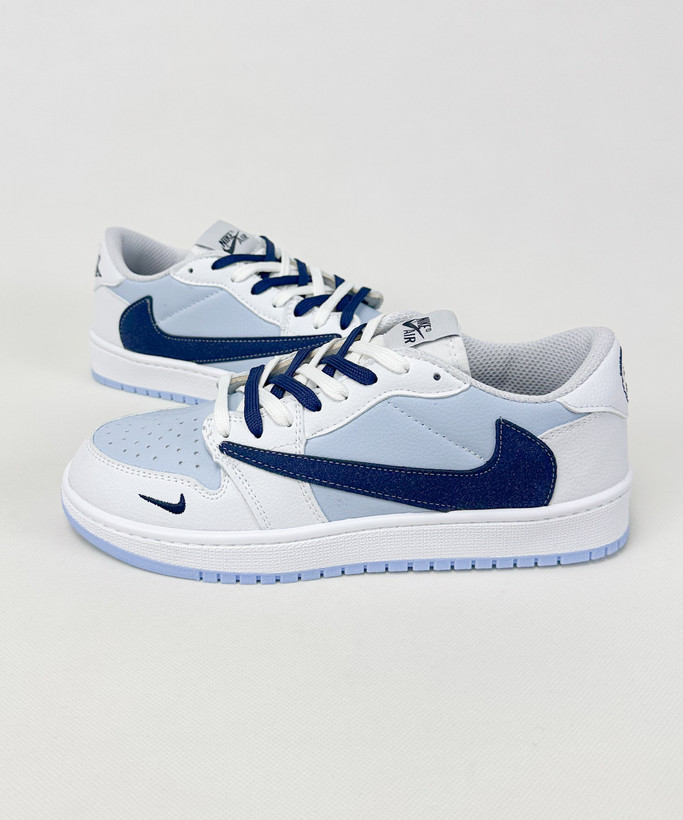 کفش روزمره مردانه نایک Air Jordan 1 Low Travis Ocean Blue سفید آبی