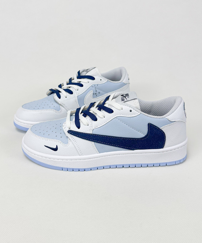 کفش روزمره مردانه نایک Air Jordan 1 Low Travis Ocean Blue سفید آبی