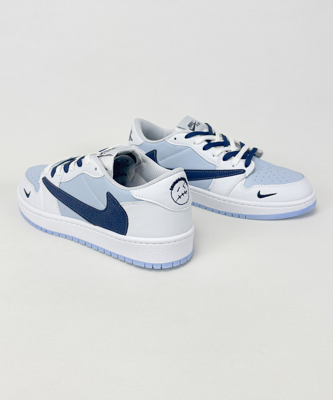 کفش روزمره مردانه نایک Air Jordan 1 Low Travis Ocean Blue سفید آبی