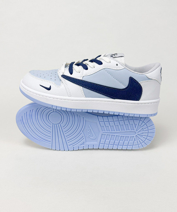 کفش روزمره مردانه نایک Air Jordan 1 Low Travis Ocean Blue سفید آبی