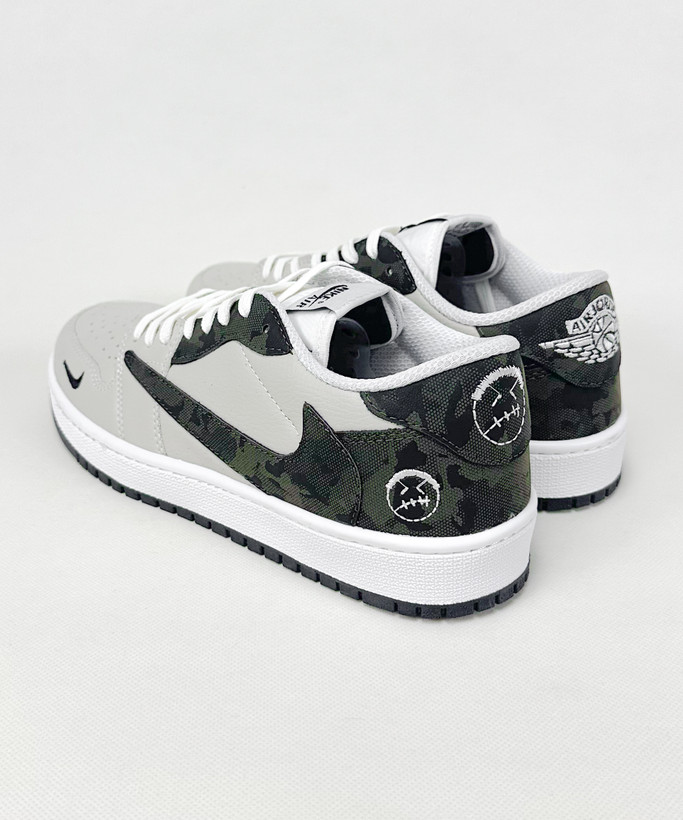 کفش روزمره مردانه نایک Air Jordan 1 Low Travis Army Green سبز چریکی