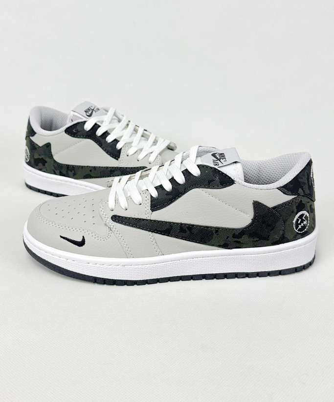 کفش روزمره مردانه نایک Air Jordan 1 Low Travis Army Green سبز چریکی