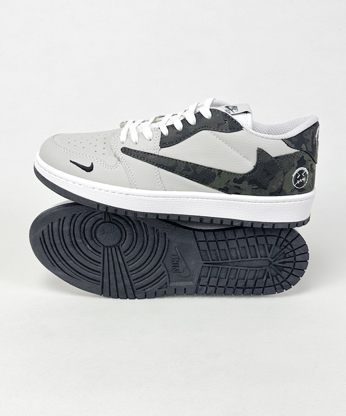 کفش روزمره مردانه نایک Air Jordan 1 Low Travis Army Green سبز چریکی