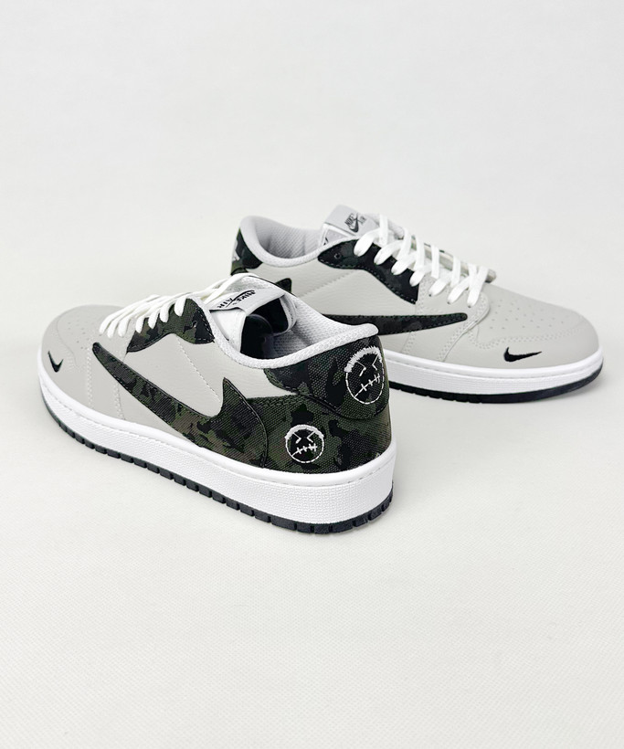 کفش روزمره مردانه نایک Air Jordan 1 Low Travis Army Green سبز چریکی