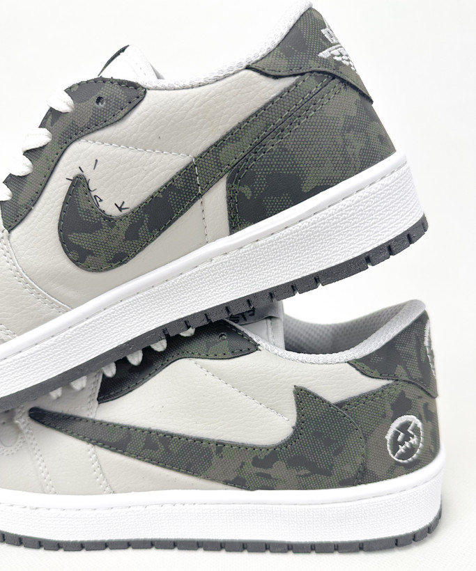 کفش روزمره مردانه نایک Air Jordan 1 Low Travis Army Green سبز چریکی