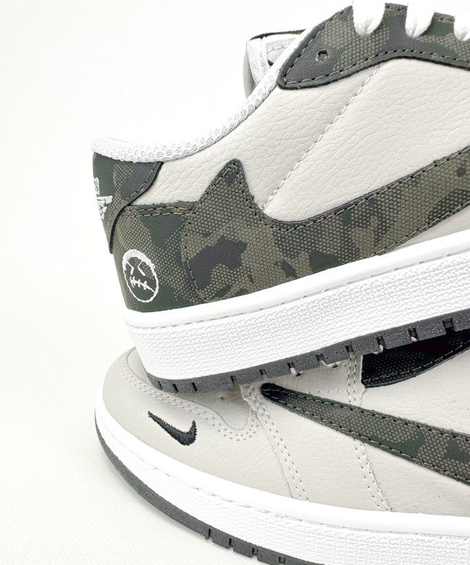 کفش روزمره مردانه نایک Air Jordan 1 Low Travis Army Green سبز چریکی