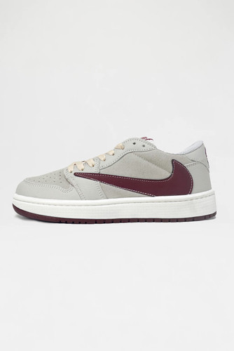 کفش روزمره زنانه نایک Air Jordan 1 Low Travis Crimson Red طوسی زرشکی