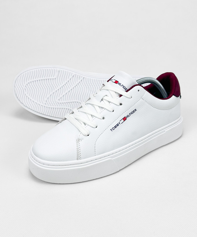 کفش ونس روزمره مدل TOMMY HILFIGER سفید زرشکی