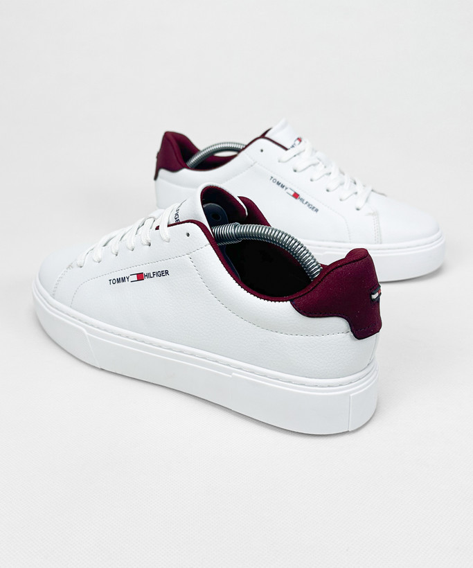 کفش ونس روزمره مدل TOMMY HILFIGER سفید زرشکی