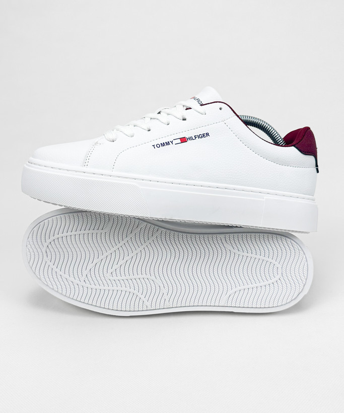 کفش ونس روزمره مدل TOMMY HILFIGER سفید زرشکی