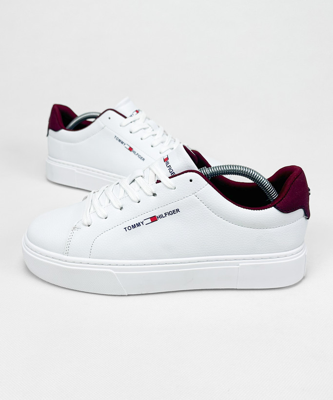 کفش ونس روزمره مدل TOMMY HILFIGER سفید زرشکی
